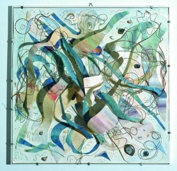 Calendario 2000, acquerelli, collage, 50x50 cm., 2000