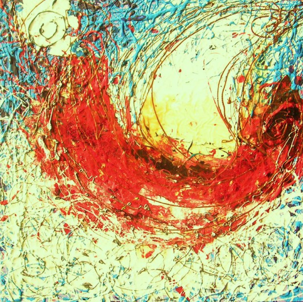 Vascello I, tecnica mista su tela, 30x30 cm., 2009