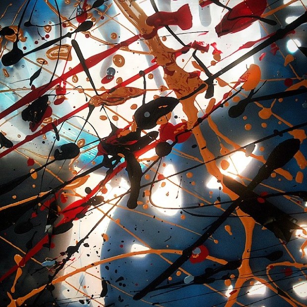 Sogni tra luci e ombre, collage e tecniche miste su doppi strati di plastica, 2012, dett.